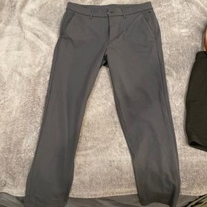 Lululemon Commission pants. Waist 32. Length 30. Color: Obsidian (dark grey)
